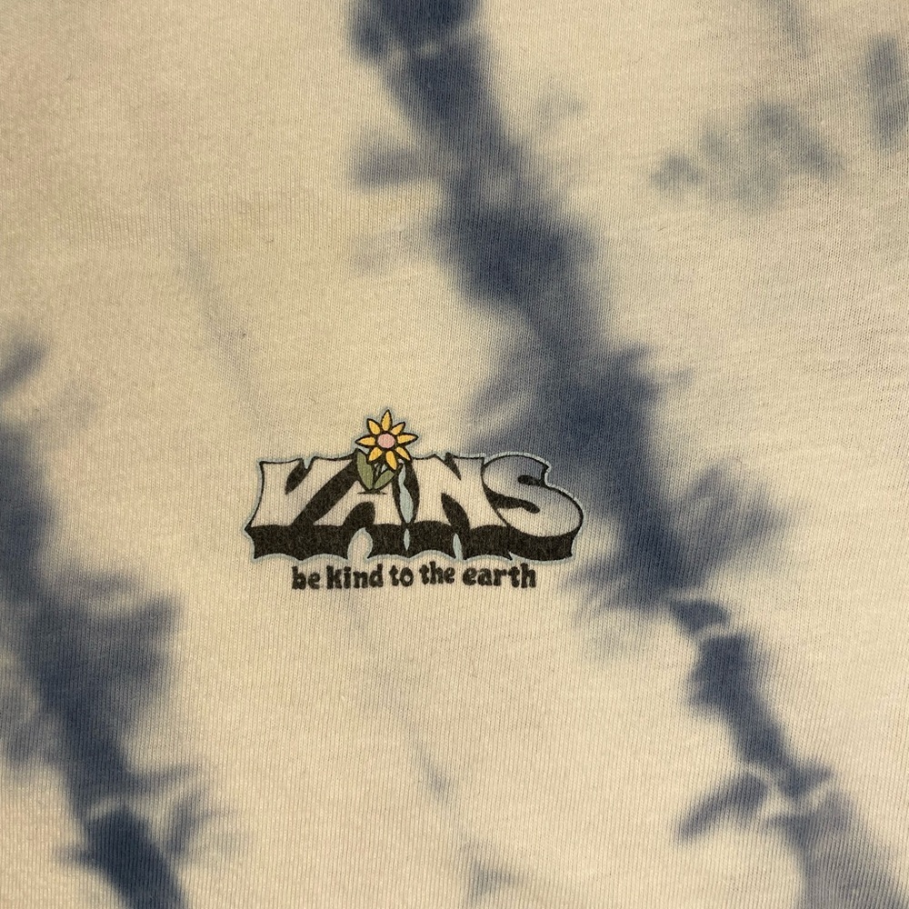 Vans Kind Hugz Navy Tie Dye Crop T-Shirt women xs - Picture 2 of 8